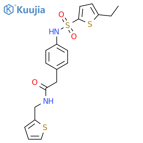 2-[4-(5-ethylthiophene-2-sulfonamido)phenyl]-N-[(thiophen-2-yl)methyl]acetamide structure