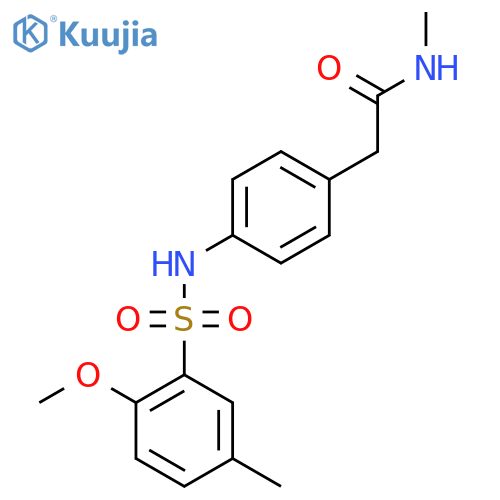 2-4-(2-methoxy-5-methylbenzenesulfonamido)phenyl-N-methylacetamide structure