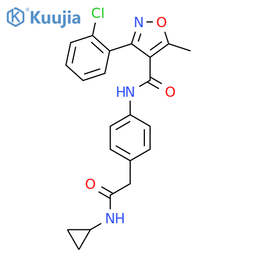 3-(2-chlorophenyl)-N-{4-(cyclopropylcarbamoyl)methylphenyl}-5-methyl-1,2-oxazole-4-carboxamide structure