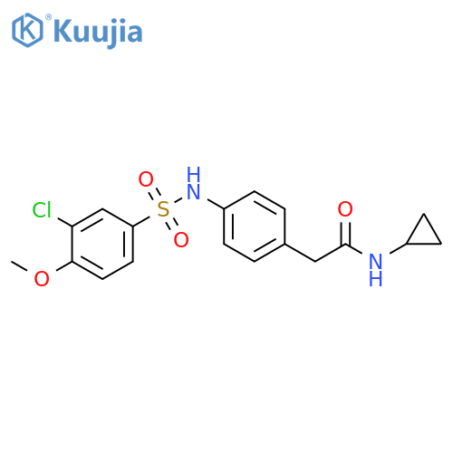 2-[4-(3-chloro-4-methoxybenzenesulfonamido)phenyl]-N-cyclopropylacetamide structure