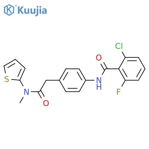 2-chloro-6-fluoro-N-[4-({[(thiophen-2-yl)methyl]carbamoyl}methyl)phenyl]benzamide structure