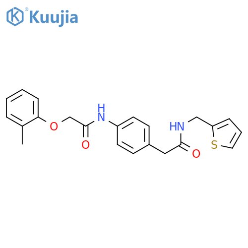2-(2-methylphenoxy)-N-[4-({[(thiophen-2-yl)methyl]carbamoyl}methyl)phenyl]acetamide structure