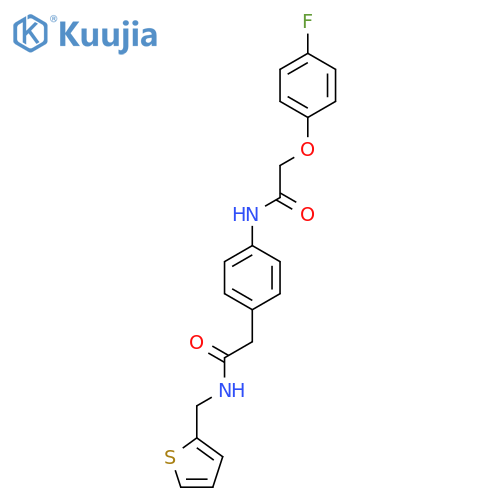 2-(4-fluorophenoxy)-N-[4-({[(thiophen-2-yl)methyl]carbamoyl}methyl)phenyl]acetamide structure
