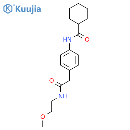 N-(4-{[(2-methoxyethyl)carbamoyl]methyl}phenyl)cyclohexanecarboxamide structure