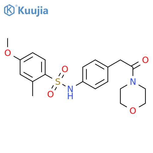 4-methoxy-2-methyl-N-{4-2-(morpholin-4-yl)-2-oxoethylphenyl}benzene-1-sulfonamide structure