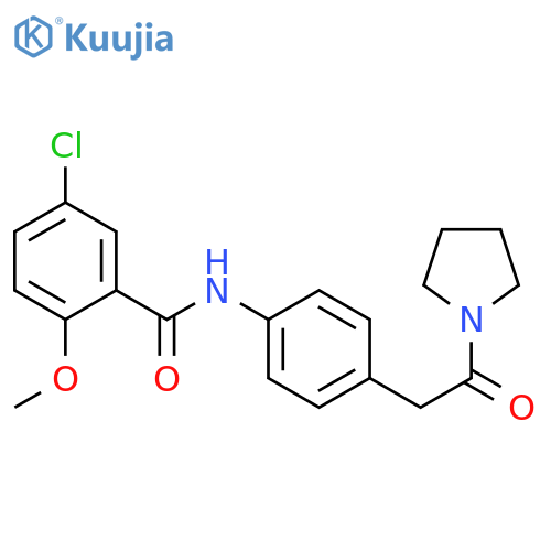 5-chloro-2-methoxy-N-{4-2-oxo-2-(pyrrolidin-1-yl)ethylphenyl}benzamide structure