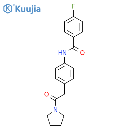 4-fluoro-N-{4-[2-oxo-2-(pyrrolidin-1-yl)ethyl]phenyl}benzamide structure
