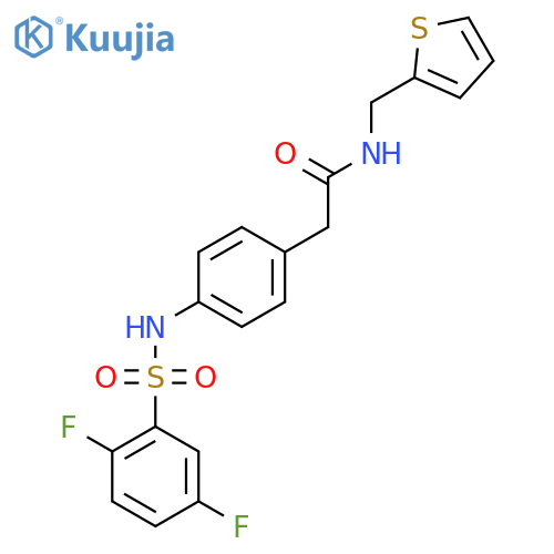 2-4-(2,5-difluorobenzenesulfonamido)phenyl-N-(thiophen-2-yl)methylacetamide structure