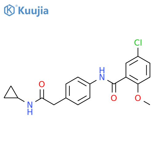 5-chloro-N-{4-[(cyclopropylcarbamoyl)methyl]phenyl}-2-methoxybenzamide structure