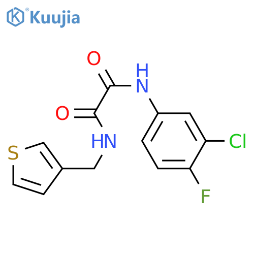 N'-(3-chloro-4-fluorophenyl)-N-[(thiophen-3-yl)methyl]ethanediamide structure