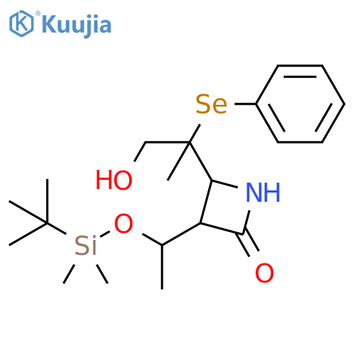 2-Azetidinone,3-[1-[[(1,1-dimethylethyl)dimethylsilyl]oxy]ethyl]-4-[2-hydroxy-1-methyl-1-(phenylseleno)ethyl]- structure