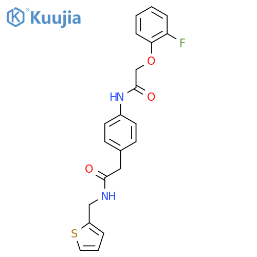 2-(2-fluorophenoxy)-N-[4-({[(thiophen-2-yl)methyl]carbamoyl}methyl)phenyl]acetamide structure
