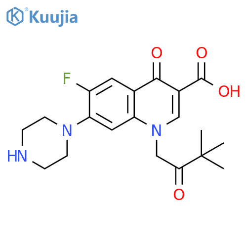 3-Quinolinecarboxylic acid,1-(3,3-dimethyl-2-oxobutyl)-6-fluoro-1,4-dihydro-4-oxo-7-(1-piperazinyl)- structure