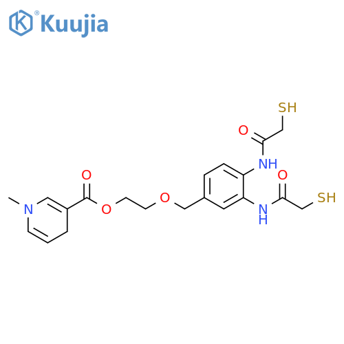 3-Pyridinecarboxylic acid, 1,4-dihydro-1-methyl-, 2-[[3,4-bis[(2-mercaptoacetyl)amino]phenyl]methoxy]ethyl ester structure
