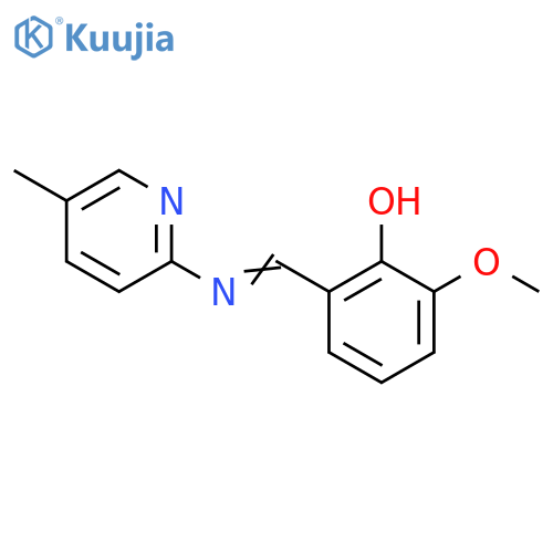 Phenol, 2-methoxy-6-[[(5-methyl-2-pyridinyl)imino]methyl]- structure