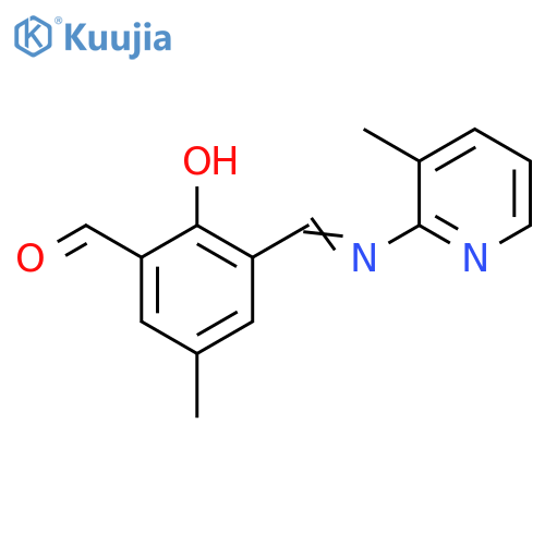 Benzaldehyde,2-hydroxy-5-methyl-3-[[(3-methyl-2-pyridinyl)imino]methyl]- structure