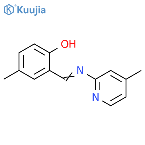 Phenol, 4-methyl-2-[[(4-methyl-2-pyridinyl)imino]methyl]- structure