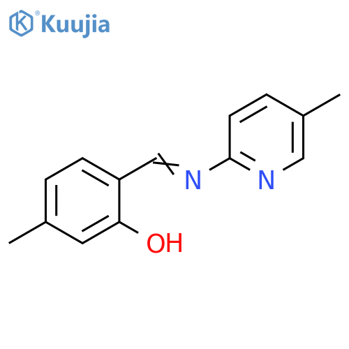 Phenol, 5-methyl-2-[[(5-methyl-2-pyridinyl)imino]methyl]- structure