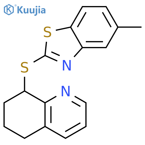 Quinoline, 5,6,7,8-tetrahydro-8-[(5-methyl-2-benzothiazolyl)thio]- structure