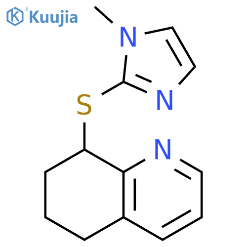 Quinoline, 5,6,7,8-tetrahydro-8-[(1-methyl-1H-imidazol-2-yl)thio]- structure