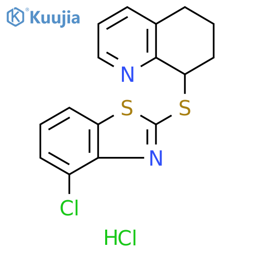 Quinoline, 8-[(4-chloro-2-benzothiazolyl)thio]-5,6,7,8-tetrahydro-, hydrochloride (1:1) structure