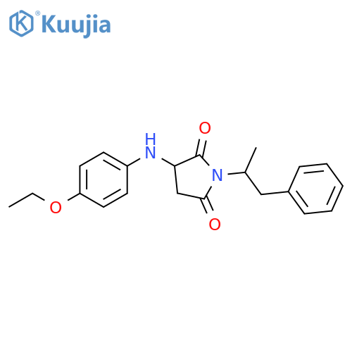 2,5-Pyrrolidinedione, 3-[(4-ethoxyphenyl)amino]-1-(1-methyl-2-phenylethyl)- structure