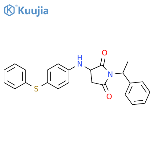 2,5-Pyrrolidinedione, 1-(1-phenylethyl)-3-[[4-(phenylthio)phenyl]amino]- structure