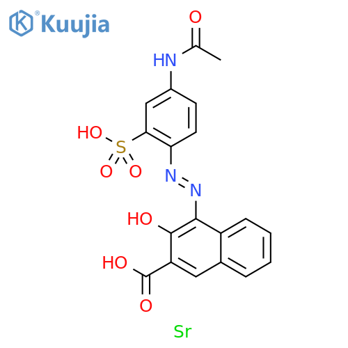 2-Naphthalenecarboxylic acid, 4-[2-[4-(acetylamino)-2-sulfophenyl]diazenyl]-3-hydroxy-, strontium salt (1:1) structure