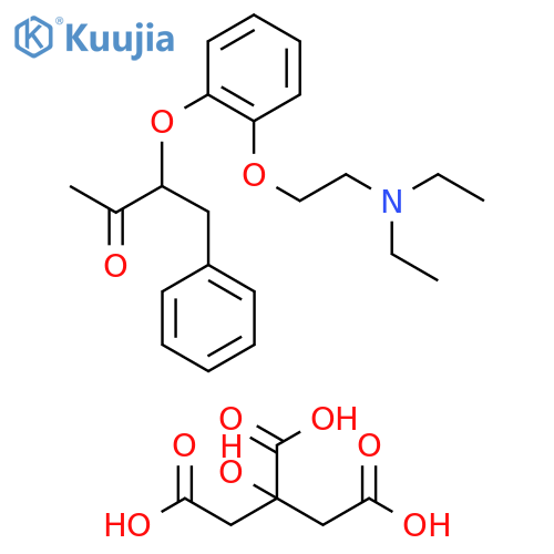 N,N-diethyl-2-{3-[(3-oxo-1-phenylbutan-2-yl)oxy]phenoxy}ethanaminium 3-carboxy-2-(carboxymethyl)-2-hydroxypropanoate structure