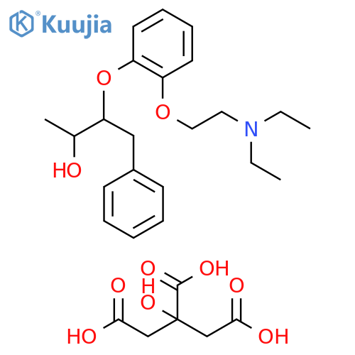 N,N-diethyl-2-{2-[(3-hydroxy-1-phenylbutan-2-yl)oxy]phenoxy}ethanaminium 3,4-dicarboxy-3-hydroxybutanoate structure