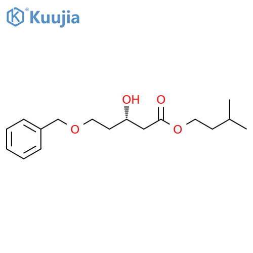 Pentanoic acid, 3-hydroxy-5-(phenylmethoxy)-, 3-methylbutyl ester, (S)- structure