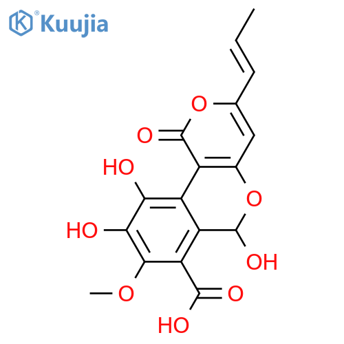 Pulvinatal; (±)-(E)-form, 7-Carboxylic acid, O6-de-Me structure