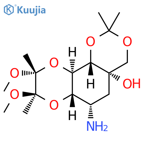 4H-[1,4]Dioxino[2,3-h]-1,3-benzodioxin-4a(5H)-ol, 6-aminohexahydro-8,9-dimethoxy-2,2,8,9-tetramethyl-, (4aS,6S,6aS,8R,9R,10aR,10bS)- structure