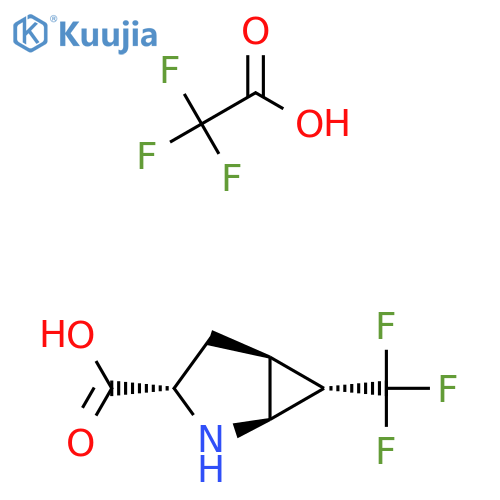 (1S,3S,5S,6S)-6-(trifluoromethyl)-2-azabicyclo[3.1.0]hexane-3-carboxylic acid; trifluoroacetic acid structure