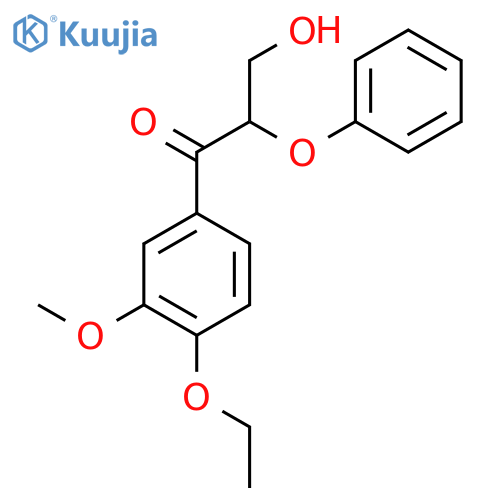 1-(4-ethoxy-3-methoxyphenyl)-3-hydroxy-2-phenoxypropan-1-one structure