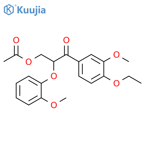 1-Propanone,3-(acetyloxy)-1-(4-ethoxy-3-methoxyphenyl)-2-(2-methoxyphenoxy)- structure