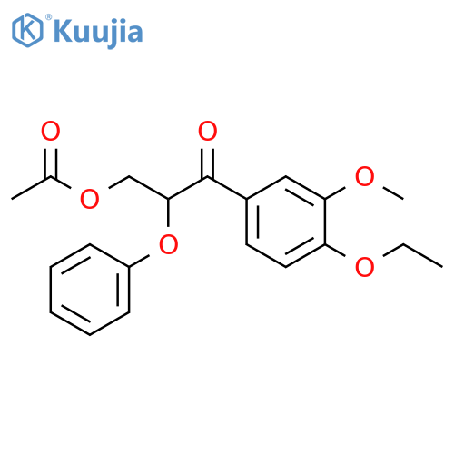 1-Propanone, 3-(acetyloxy)-1-(4-ethoxy-3-methoxyphenyl)-2-phenoxy- structure