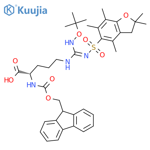 (S)-Fmoc-2-amino-5-(N'-Pbf-N''-tert-butoxy)-guanidino-pentanoic acid structure