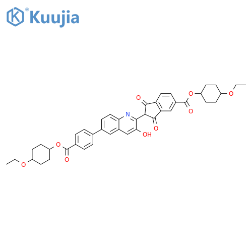 1H-Indene-5-carboxylic acid, 2-[6-[4-[[(4-ethoxycyclohexyl)oxy]carbonyl]phenyl]-3-hydroxy-2-quinolinyl]-2,3-dihydro-1,3-dioxo-, 4-ethoxycyclohexyl ester structure