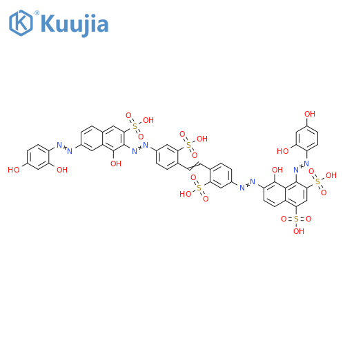 1,3-Naphthalenedisulfonic acid, 4-[2-(2,4-dihydroxyphenyl)diazenyl]-6-[2-[4-[2-[4-[2-[7-[2-(2,4-dihydroxyphenyl)diazenyl]-1-hydroxy-3-sulfo-2-naphthalenyl]diazenyl]-2-sulfophenyl]ethenyl]-3-sulfophenyl]diazenyl]-5-hydroxy- structure