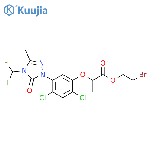 Propanoic acid, 2-[2,4-dichloro-5-[4-(difluoromethyl)-4,5-dihydro-3-methyl-5-oxo-1H-1,2,4-triazol-1-yl]phenoxy]-, 2-bromoethyl ester structure