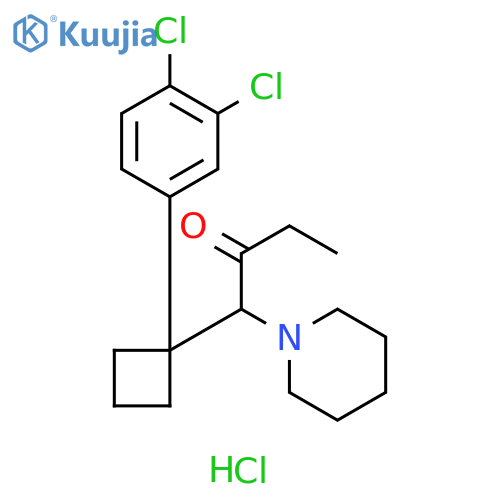 2-Butanone, 1-[1-(3,4-dichlorophenyl)cyclobutyl]-1-(1-piperidinyl)-, hydrochloride (1:1) structure