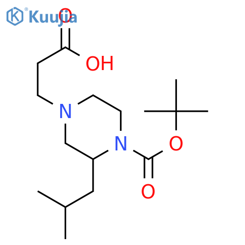 3-[4-[(2-methylpropan-2-yl)oxycarbonyl]-3-(2-methylpropyl)piperazin-1-yl]propanoic Acid structure