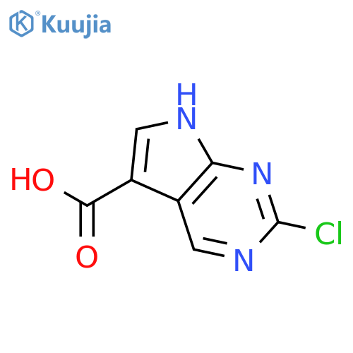 2-Chloro-7H-pyrrolo[2,3-d]pyrimidine-5-carboxylic acid structure