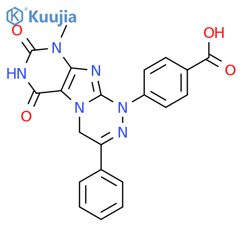 Benzoic acid,4-(6,7,8,9-tetrahydro-9-methyl-6,8-dioxo-3-phenyl[1,2,4]triazino[3,4-f]purin-1(4H)-yl)- structure