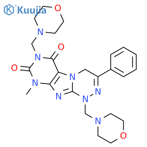[1,2,4]Triazino[3,4-f]purine-6,8(7H,9H)-dione,1,4-dihydro-9-methyl-1,7-bis(4-morpholinylmethyl)-3-phenyl- structure