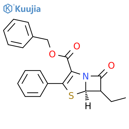 4-Thia-1-azabicyclo[3.2.0]hept-2-ene-2-carboxylic acid,6-ethyl-7-oxo-3-phenyl-, phenylmethyl ester, (5R)- structure