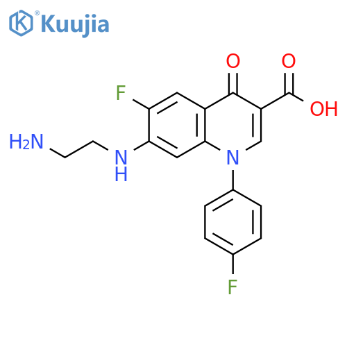 3-Quinolinecarboxylic acid,7-[(2-aminoethyl)amino]-6-fluoro-1-(4-fluorophenyl)-1,4-dihydro-4-oxo- structure