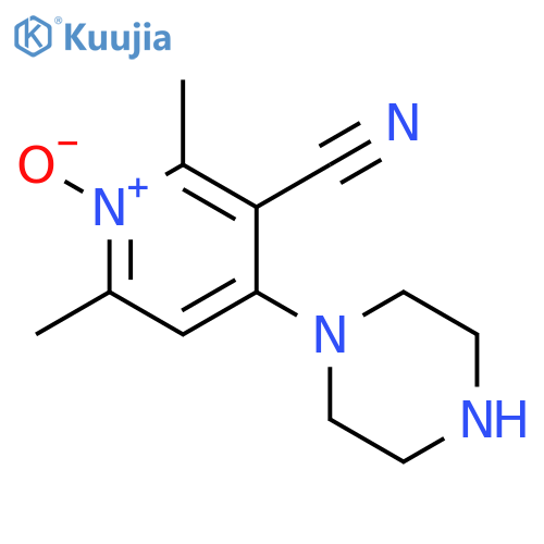 3-Pyridinecarbonitrile, 2,6-dimethyl-4-(1-piperazinyl)-, 1-oxide structure