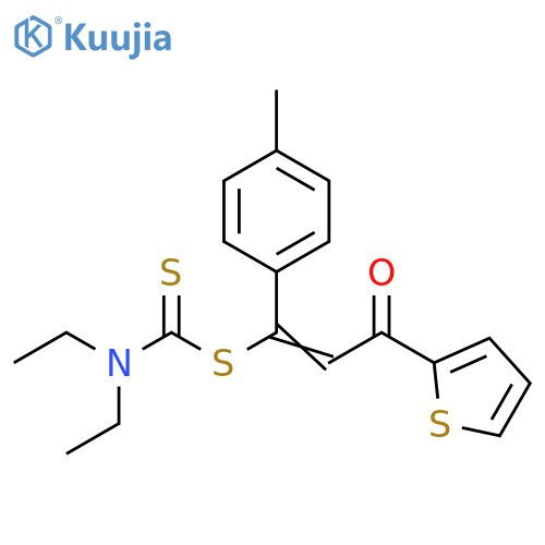 Carbamodithioic acid, diethyl-, 1-(4-methylphenyl)-3-oxo-3-(2-thienyl)-1-propenyl ester (9CI) structure